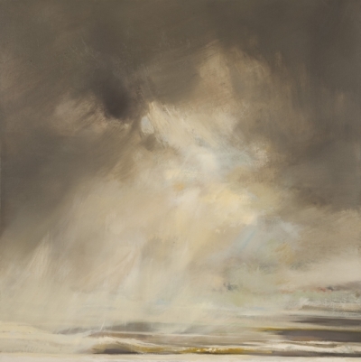 "Snow Storm, Balbegno" - 102cm x 102cm, oil on canvas